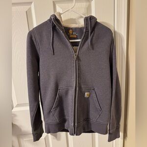 Carhartt women’s purple Sherpa lined zip up hoodie
